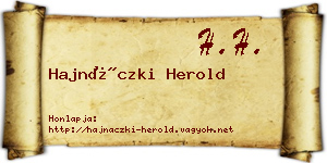 Hajnáczki Herold névjegykártya